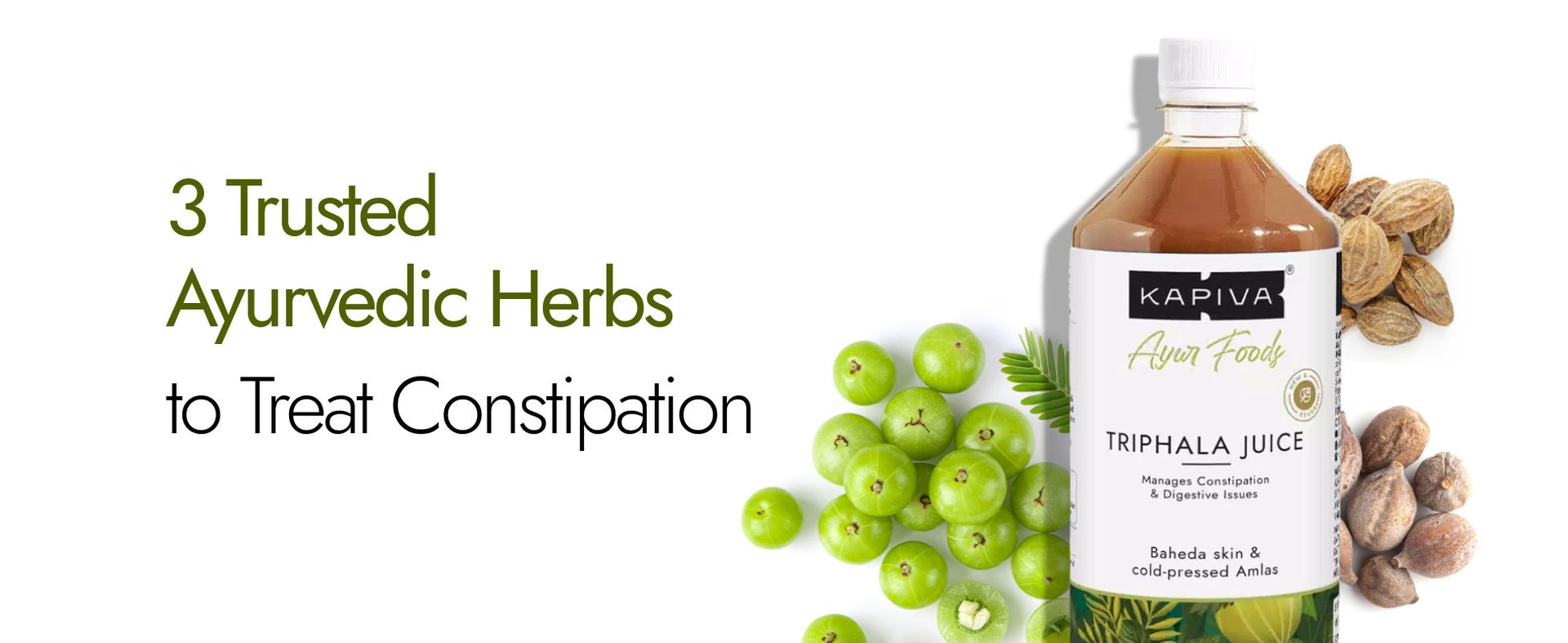 Kapiva Triphala Juice | 100% Ayurvedic | Relieves Constipation & Improves Digestion | No Added Sugar, 1L