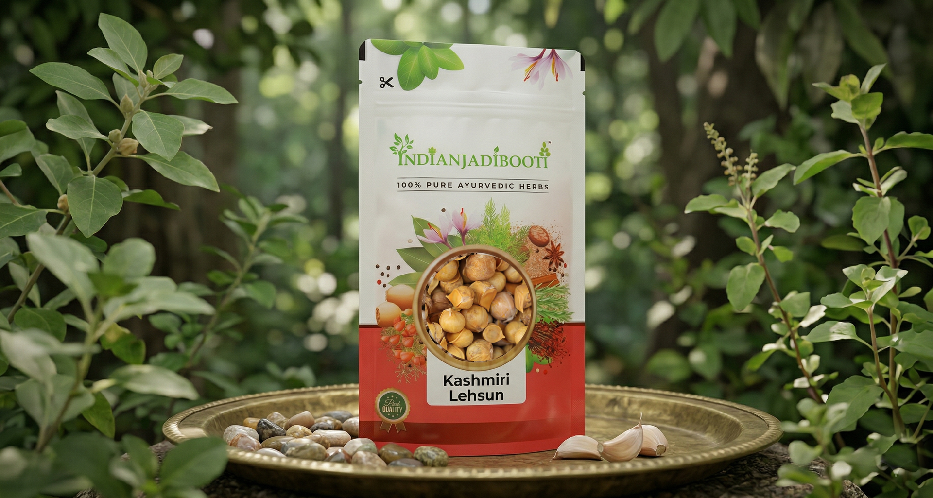 IndianJadiBooti Kashmiri Lehsun (250 grams pack) | Fresh & Natural, Premium Single Clove Snow Mountain Garlic | Allium Sativum for Cardiovascular Support, Immune Resilience & Culinary Warmth