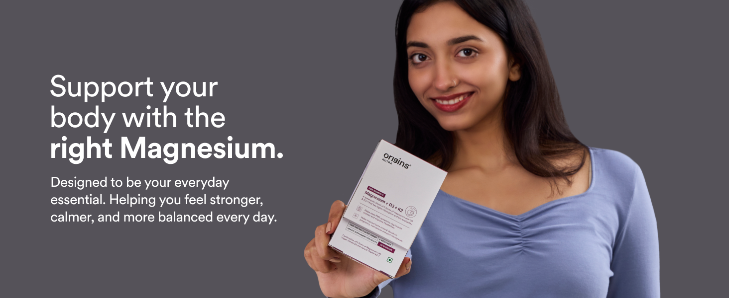 Origins Nutra 5-in-1 Magnesium + D3 + K2-7 for Women | 370 mg Magnesium