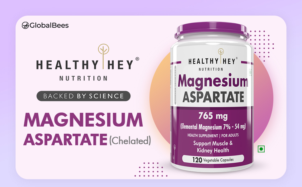 HealthyHey Nutrition Magnesium Aspartate -120 Vegetabel Capsules