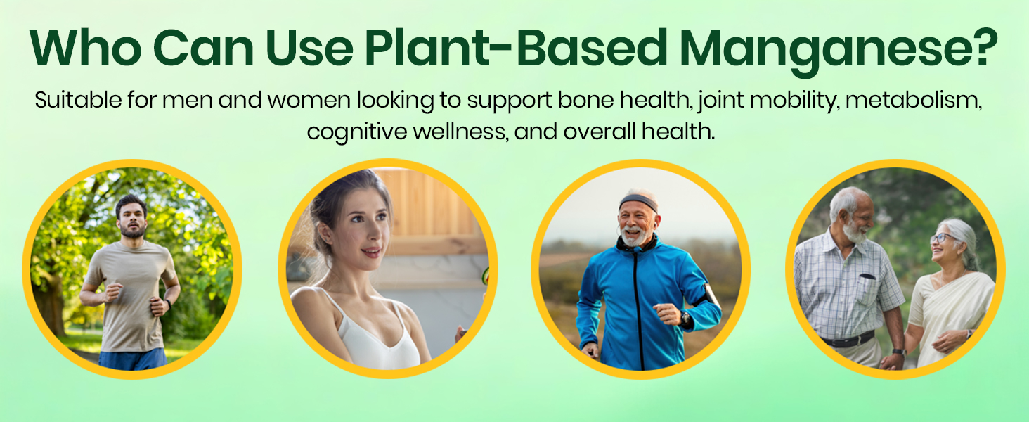 Vlado’s Himalayan Organics Plant Based Manganese 4mg Hypoallergenic Trace Mineral Supplement for Connective Tissue and Bones | Skeetal Health Support | Good For Men and Women - 120 Veg Capsules