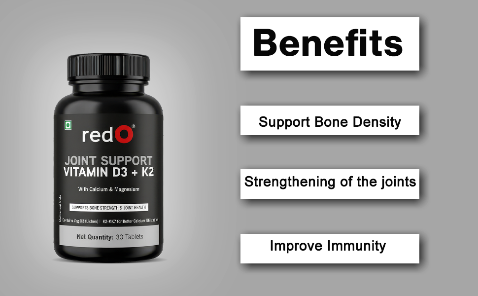 redO Joint Support Calcium 500mg D3 600 IU K2 30 Tablets