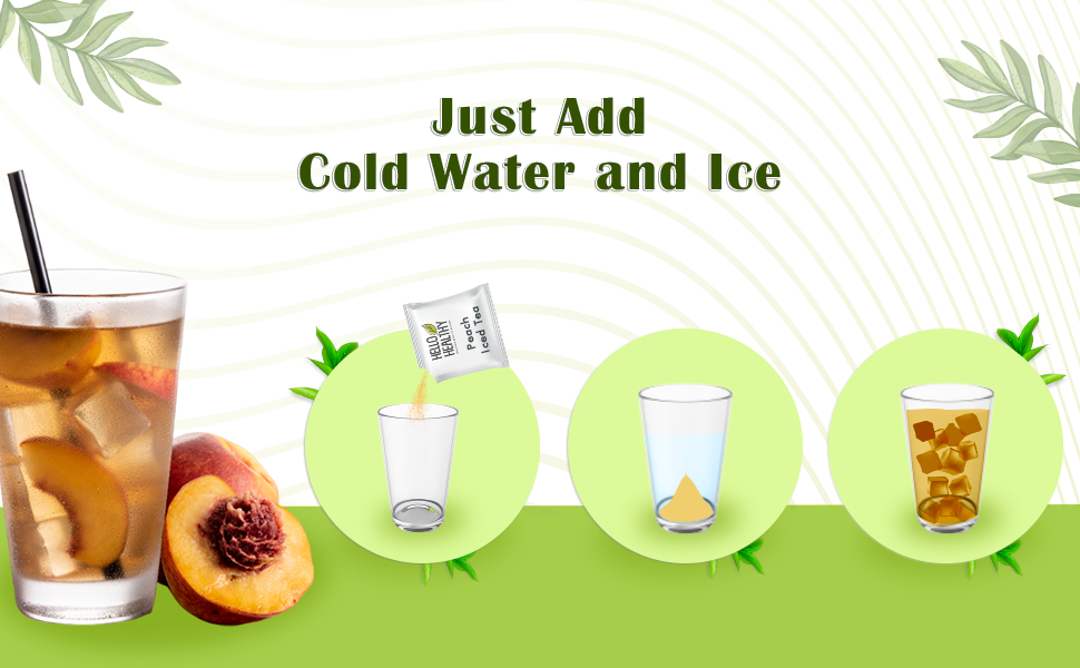 HELLO HEALTHY Instant Lemon Iced Tea Powder – Refreshing Gut-Friendly Drink Mix |10 Servings Natural Lemon Flavor | Easy to Prepare Summer Beverage