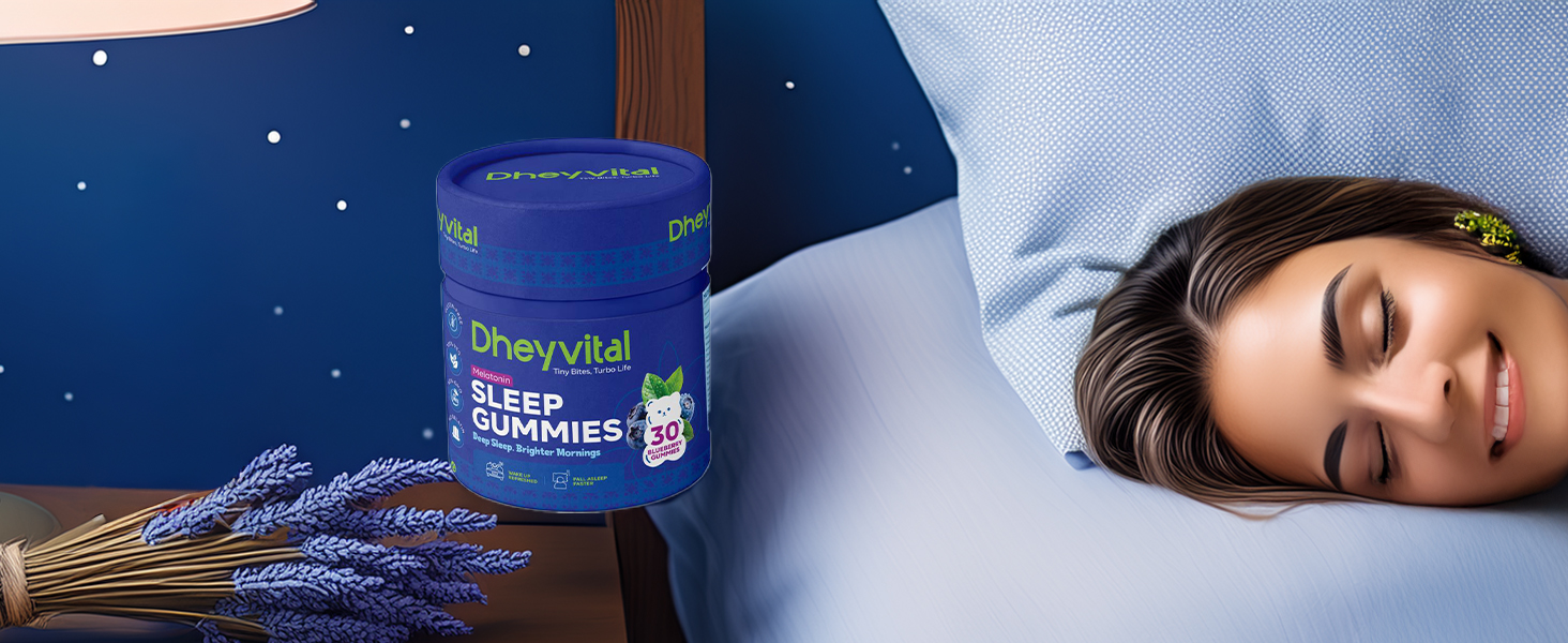 Melatonin Sleep Gummies with Vitamin B6, Supports Deep Restful Sleep, Jet Lag Relief & Relaxation, Gluten-Free, 100% Veg, Natural Mixed Berry Flavor, 30 Gummies