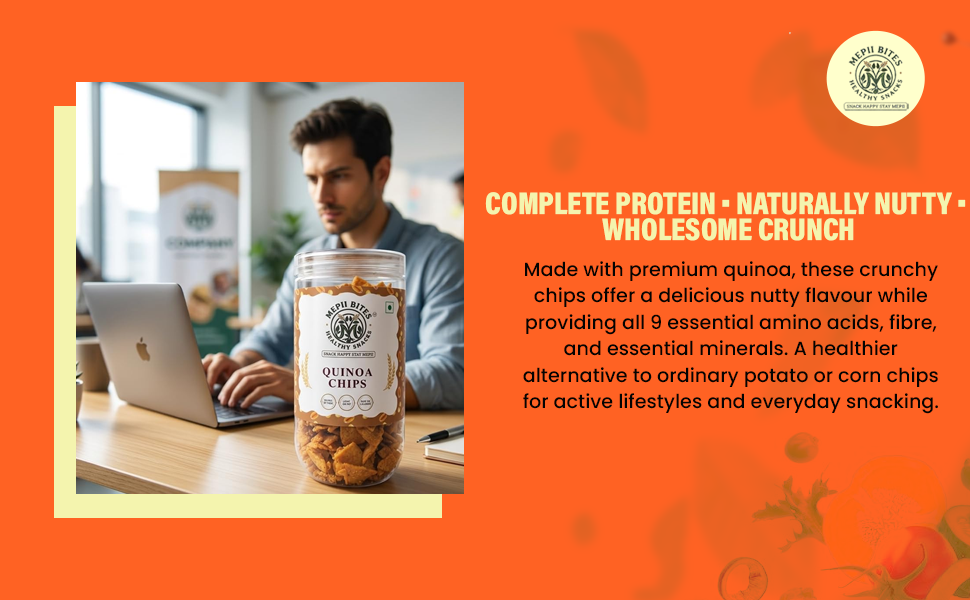 Mepii Bites Quinoa Chips | Protein Authentic Crunch Snack | 150g