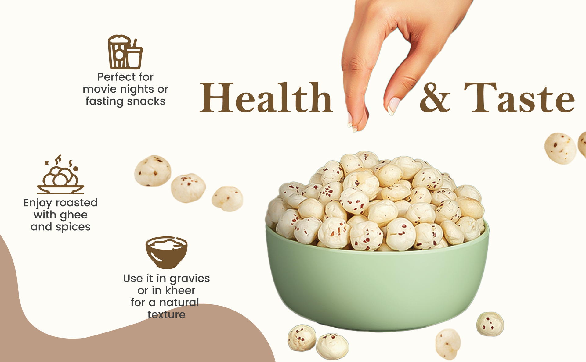 THE NUT LUXURY Plain Phool Makhana 1 kg || Big Size Phool Makhana/Handpicked Lotus Puffed Snacks || Rich in Calcium & Maintains Weight || Fit for Fasting