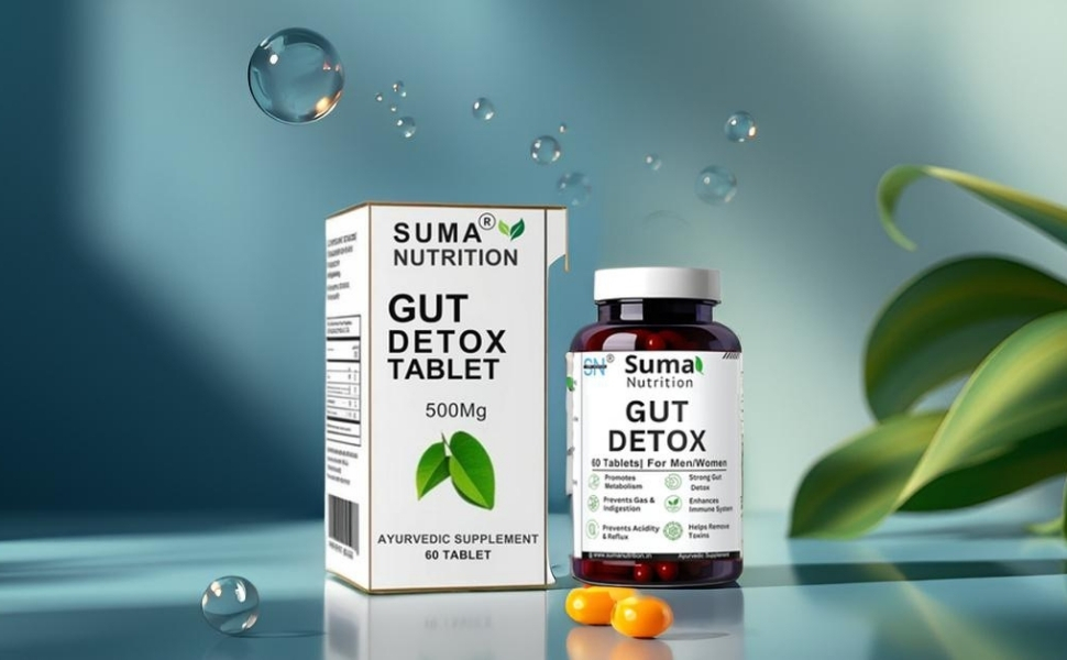 Gut Detox Supplement | Natural Digestion Support, Bloating & Constipation Relief | Ayurvedic Gut Cleanse Tablet with Kutki | Men & Women - 60 Veg Tablets