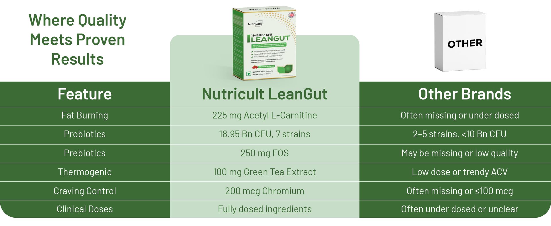 LeanGut Sticks with Acetyl L-Carnitine, Green Tea Extract & Probiotics | Gut Health, Metabolism & Digestive Support | For Men & Women | 30 Sticks | Strawberry