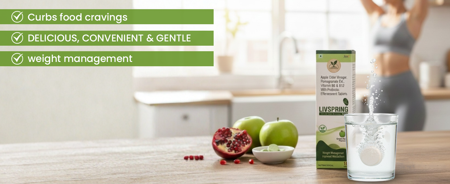 Apple Cider Vinegar Effervescent Tablets with Pomegranate Extract | Added Vitamin B6 & B12 and Probiotic| Helps curb cravings | Metabolism Benefits | Bloating Relief & Improved Gut Health | Improves metabolism Tablets in Tasty Green Apple Flavour (pack of 2)