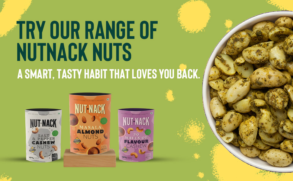 NUTNACK | Lime And Mint Peanuts | Zero Added Oil Extra Crunch Peanut Snack With Tangy Lime And Refreshing Mint Flavour | Travel Friendly Ready To Eat Snack | 45g