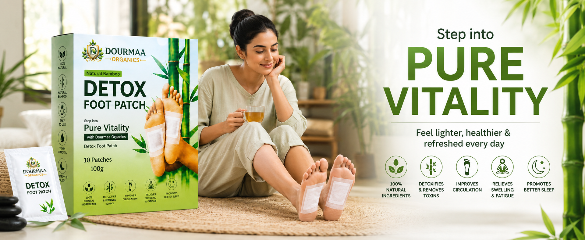 Detox Foot Patches, 5 Boxes = 50 Patches