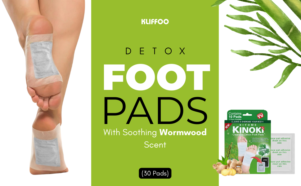 Kliffoo Detox Foot Patches for Cleansing Toxin Remover, Pack Of 30 Pads Deep Cleansing Blood Circulation Foot Pad for Men & Women - Pain Relief, Stress Relief Sleep Patch with Wormwood (30 Pads)