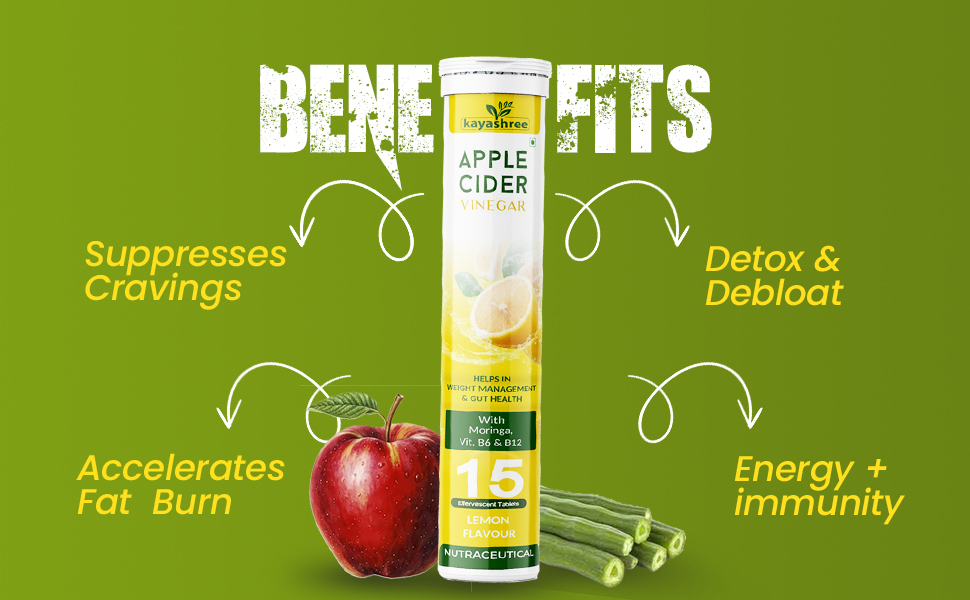 Apple Cider Vinegar Effervescent Tablets | 15 Tablets | Lemon Flavour (1)