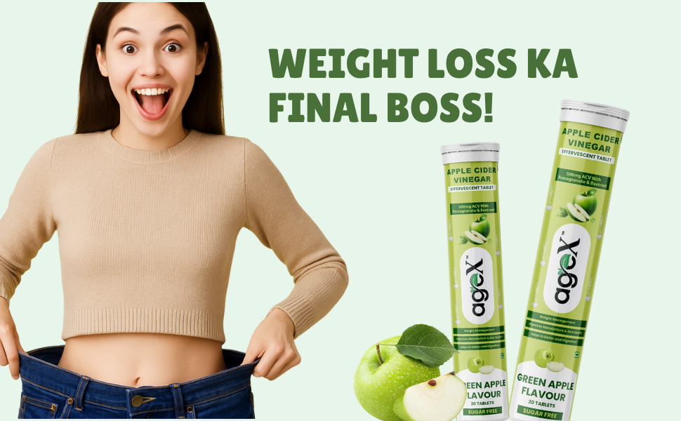 Apple Cider Vinegar Effervescent Tablet with 500mg ACV, Vit B6 & B12, Control Cravings I with Pomegranate & Beetroot I No Maltodextrin & No Added Sugar I 80 Effervescent Tablets - Green Apple (Pack of 4)