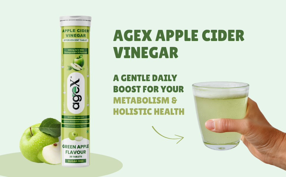 Apple Cider Vinegar Effervescent Tablet with 500mg ACV, Vit B6 & B12, Control Cravings I with Pomegranate & Beetroot I No Maltodextrin & No Added Sugar I 80 Effervescent Tablets - Green Apple (Pack of 4)