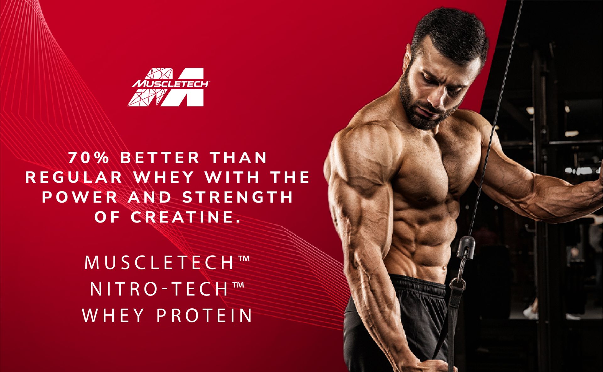 MuscleTech Nitro-Tech Whey Protein, 907g (2lbs), Milk Chocolate, 30g Protein, 3g creatine monohydrate, 6.7g BCAA, ultimate muscle building formula, increase strength & performance