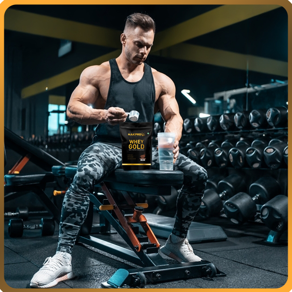 NAKPRO NUTRITION Gold Whey Protein Concentrate & Isolate 1kg Chocolate flavour | 25.5g Protein | Trustified Certified
