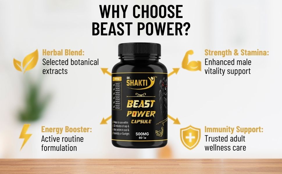 Beast Power Capsules 60 Count Ayurvedic Mens Supplement
