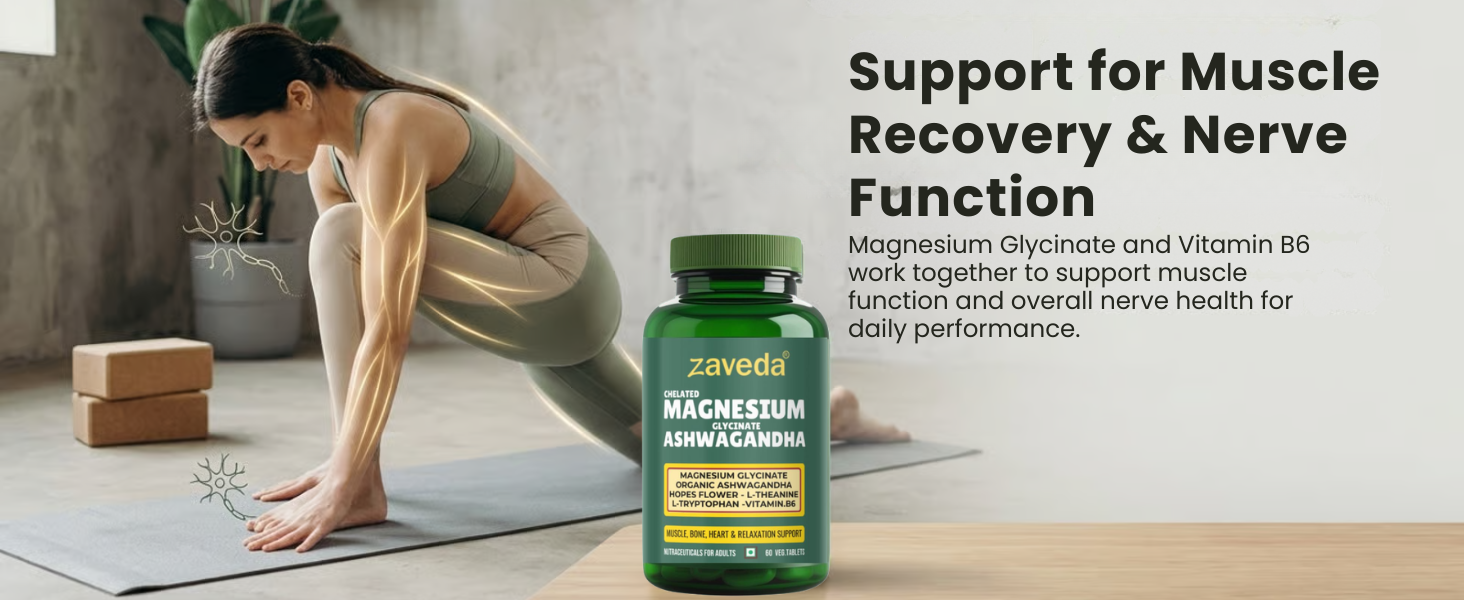 Magnesium Glycinate Ashwagandha Tablets, 60 VegTablets