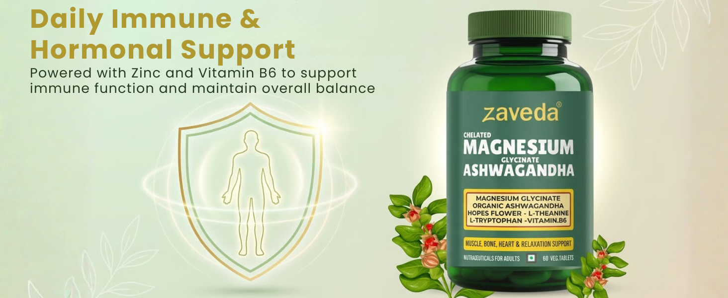 Magnesium Glycinate Ashwagandha Tablets, 60 VegTablets