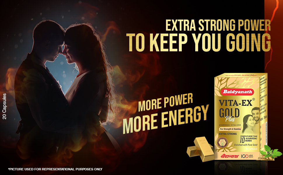 Baidyanath Vita ex Gold Plus -Pack of 20 Capsules | Made with Pure Himalayan Shilajit, Ashwagandha & Safed Musli, 1 count