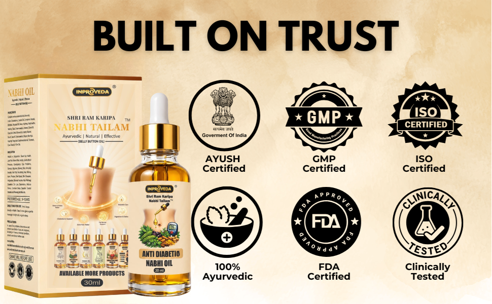 Digestion-Detox & Joint-Nerve Pain Relief Nabhi Oil | Inproveda Nabhi Oil for Ayurvedic Multi Benefit Belly Button Oil for Daily Wellness & Relaxation | नाभि तेल | Combo Pack of 30ml + 30ml=60ml