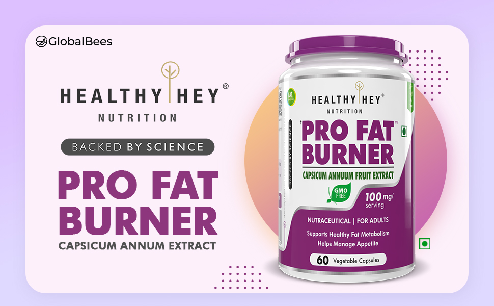 HealthyHey Nutrition Thermogenic Fat Burner - Weight Loss Supplement, Appetite Suppressant, & Energy Booster - Premium Fat Burning with Capsicum Extract - 60 Natural Veggie Diet Pills