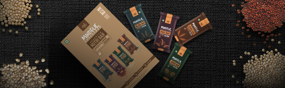 Eat Anytime Multigrain Millet Energy Chocolates, 12 Bars | High Protein, High Fiber, No Added Sugar | Gluten Free Granola Bars with Bajra, Dark Chocolate | Healthy Snack Bar (300g)