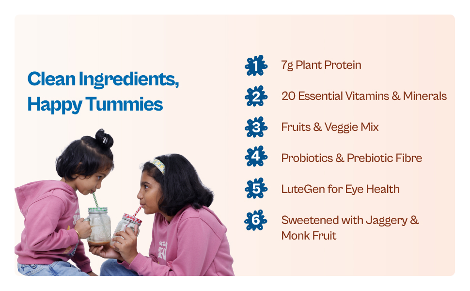 Origin Kids Nutrition Mix | Ages 3–6 | 7g Plant Protein for Growth & Bone Health | LUTE-GEN® for Eye Health |No Refined Sugar |Allergen-Free |Creamy Vanilla | 261g