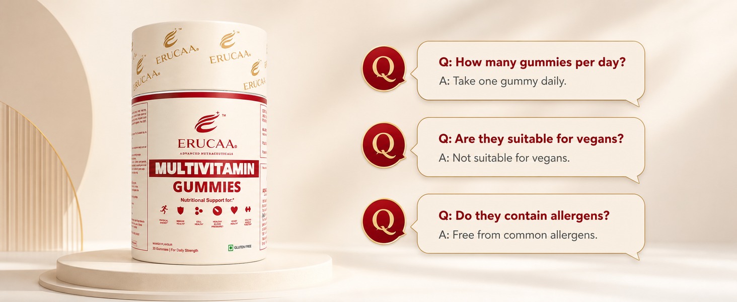 Multivitamin Gummies | Mango Flavour | 30 Gummies | Gluten Free | Daily Multivitamin Gummies for Adults