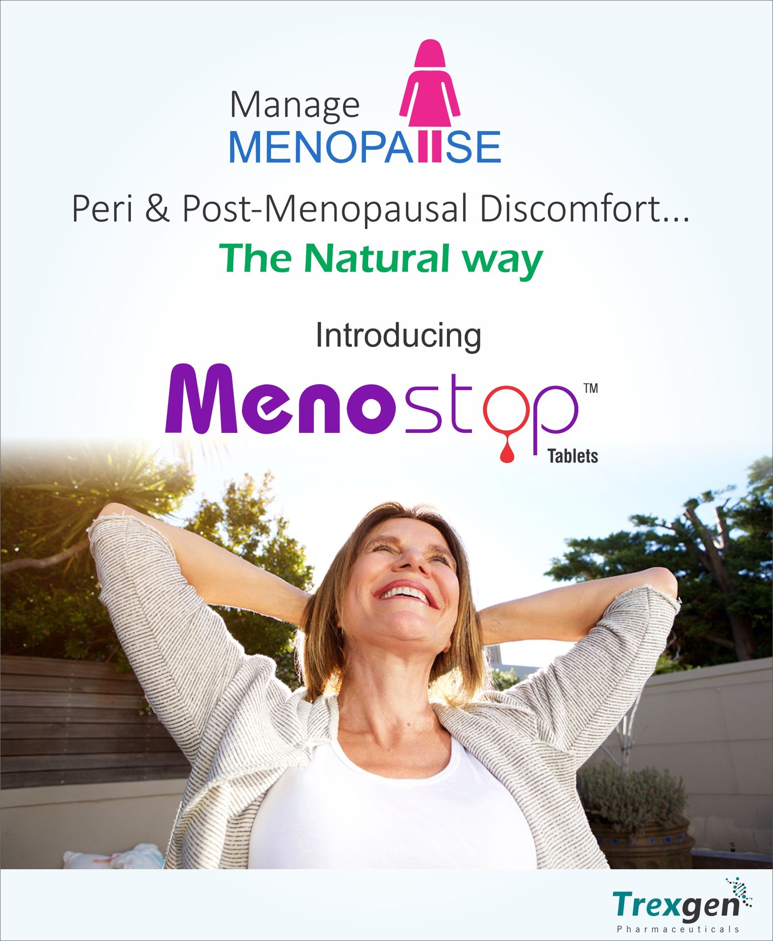 Trexgen MENOSTOP Women's One-a-day Menopause Formula with Standardized Isoflavones Daidzein, Genestein, Black Cohosh, Complete Multivitamins & Minerals (30 Tablets)