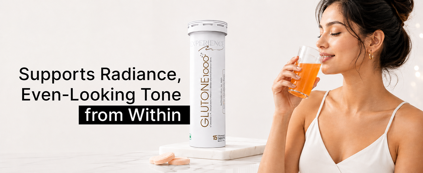 Glutone 1000 Setria L-Glutathione Tablets for Radiant & Clear Skin | 600mg Premium L-Glutathione & Vitamin C | Skin glow Brightening Supplement | 15 Effervescent Tablets | Orange Flavor (Pack of 1)