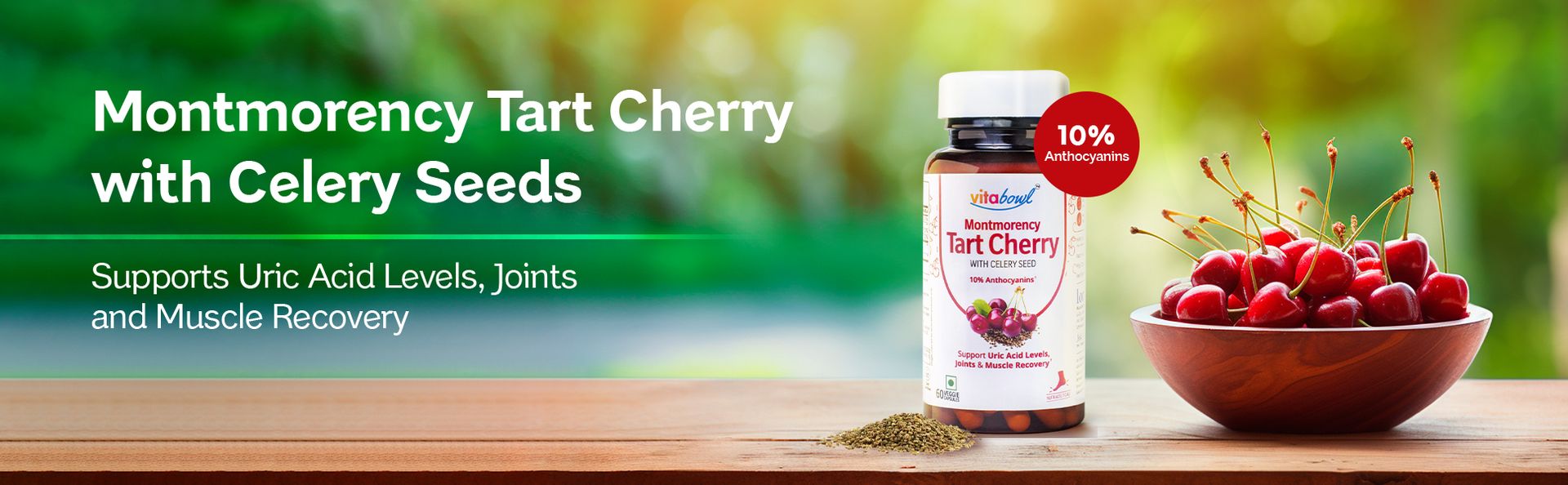 Montmorency Tart Cherry with Celery Seed | Equivalent to 15,000mg of Tart Cherry | Supports Bone & Joints, Healthy Uric Acid Levels & Natural Sleep Cycles | Grown in Michigan, USA - 60 Count (Pack of 1)