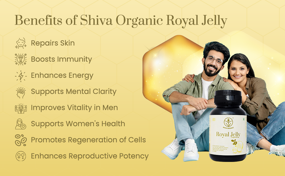 Shiva Organic Royal Jelly Powder 10g - Freeze Dry 10-HDA:6% I Immune Booster I High Minerals & Vitamins I Fertility Booster I Equivalent to 30g Fresh Royal Jelly