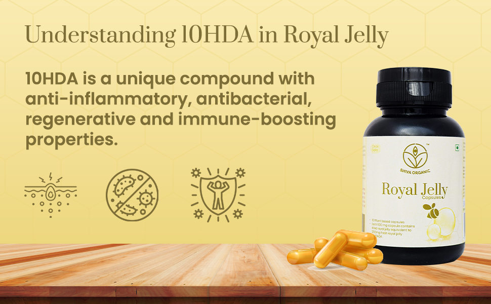 Shiva Organic Royal Jelly Powder 10g - Freeze Dry 10-HDA:6% I Immune Booster I High Minerals & Vitamins I Fertility Booster I Equivalent to 30g Fresh Royal Jelly