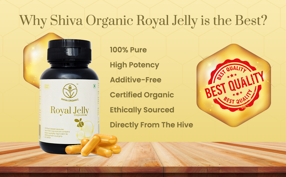 Shiva Organic Royal Jelly Powder 10g - Freeze Dry 10-HDA:6% I Immune Booster I High Minerals & Vitamins I Fertility Booster I Equivalent to 30g Fresh Royal Jelly