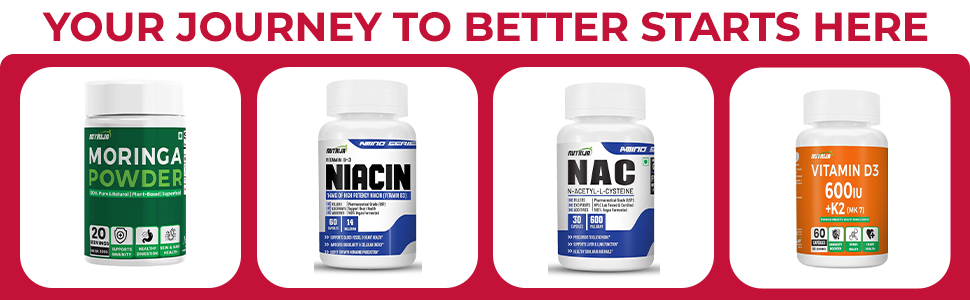 NutriJa Niacin 100 Vitamin B-3 (Nicotinic Acid) | for Vascularity & Increase Cellular Energy- 60 Capsules