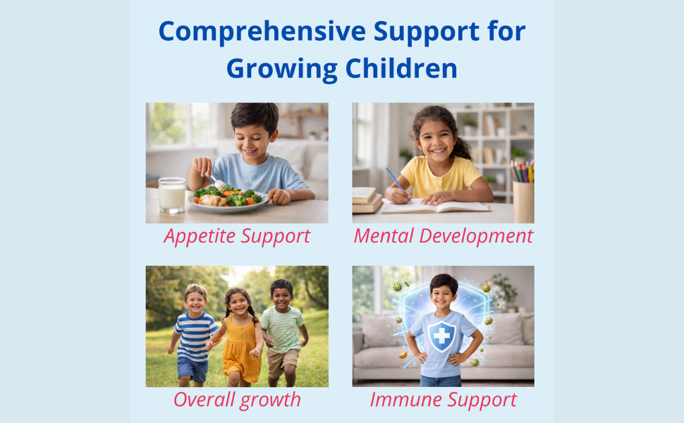 HerBaby Kids Ayurvedic Appetite Tonic for Picky Eaters | Supports Hunger, Growth & Immunity | Ashwagandha + 9 Herbs | Herbal Syrup for Children | 200ml, by AhamVeda