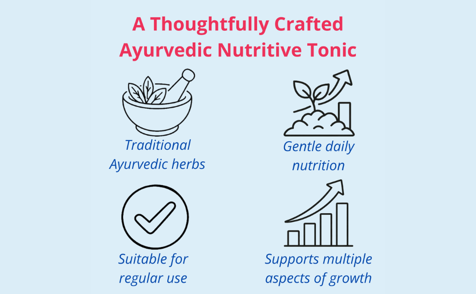 HerBaby Kids Ayurvedic Appetite Tonic for Picky Eaters | Supports Hunger, Growth & Immunity | Ashwagandha + 9 Herbs | Herbal Syrup for Children | 200ml, by AhamVeda