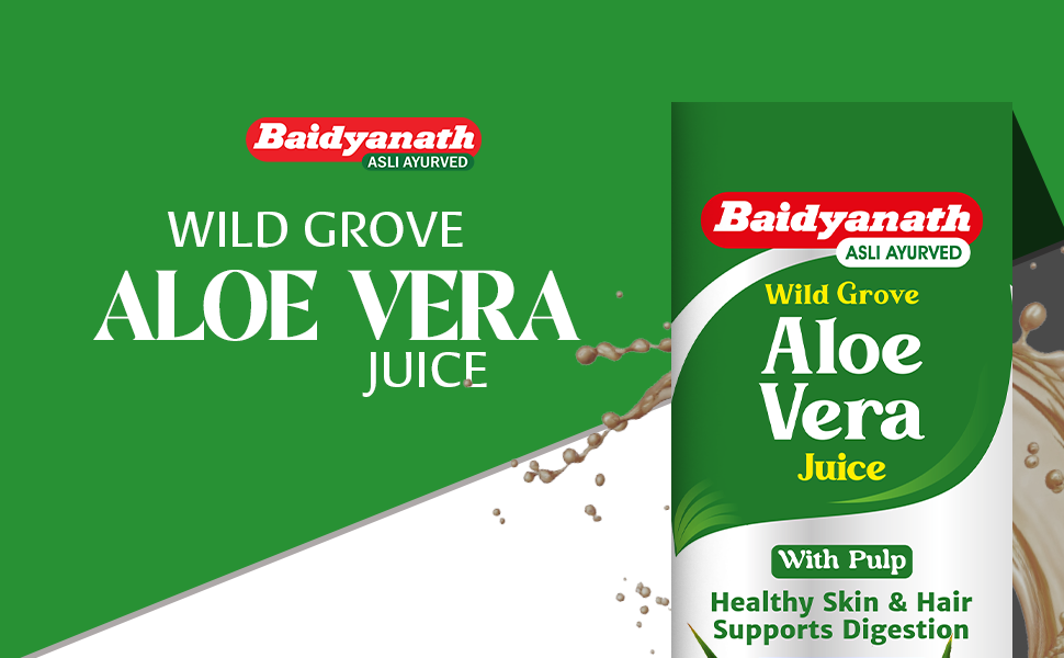 Baidyanath Aloe Vera Juice (with Pulp)- 1000ML | No Added Sugar | Source of Natural Nutrients, Boosts Immunity & Digestion (Pack of 1)