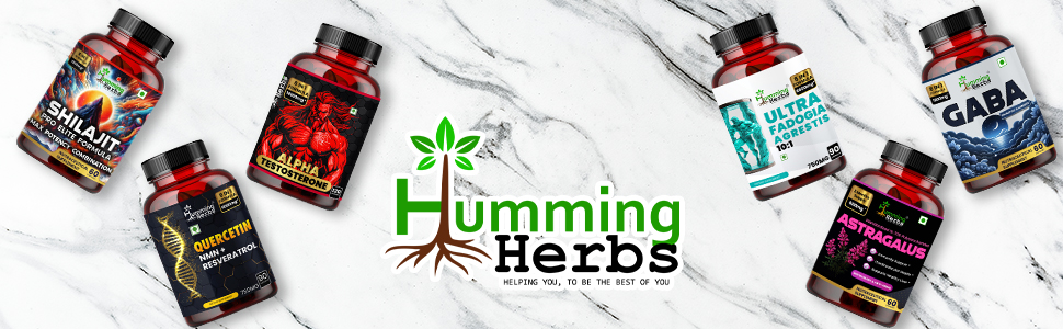 Humming Herbs Tongkat Ali Eurycoma Longifolia 6-in-1 Blend with Korean Ginseng, Horny Goat Weed, L-Arginine, Black Pepper Powder, and Beet Root for Men's Health
