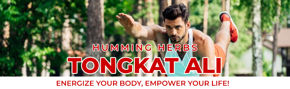 Humming Herbs Tongkat Ali Eurycoma Longifolia 6-in-1 Blend with Korean Ginseng, Horny Goat Weed, L-Arginine, Black Pepper Powder, and Beet Root for Men's Health
