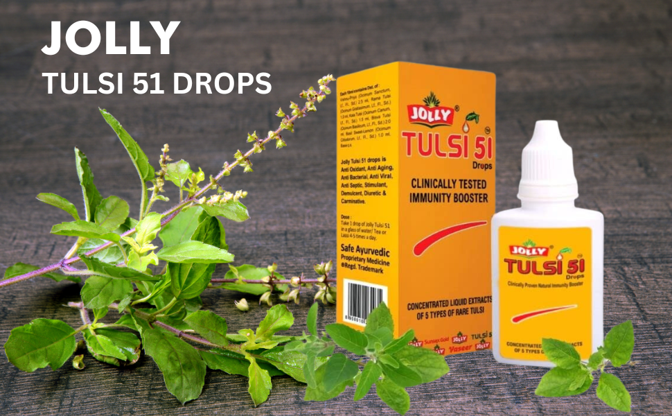 Jolly Tulsi 51 Drops Natural Immunity Booster 30 ml (Pack of 2)