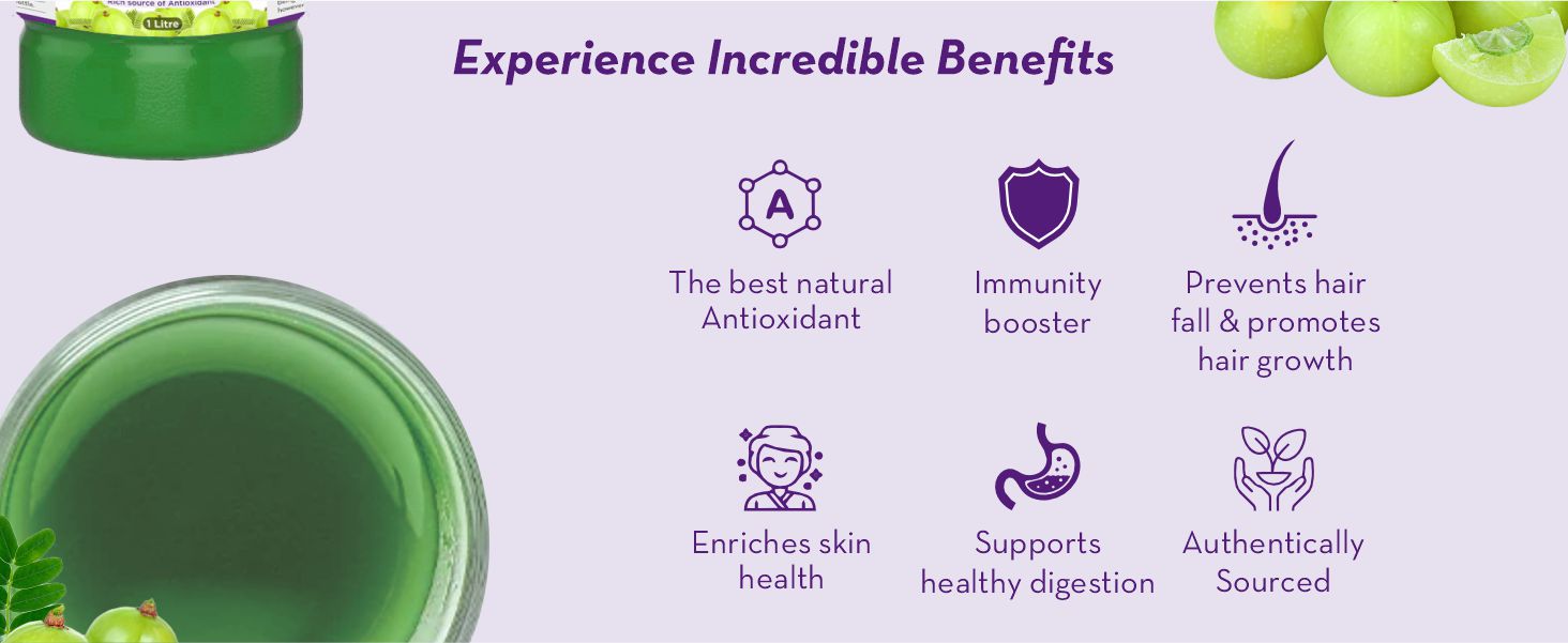 Baidyanath Asli Ayurved Amla Juice - Rich Source Of Vitamin C And Natural Immunity Booster - 1 Ltr
