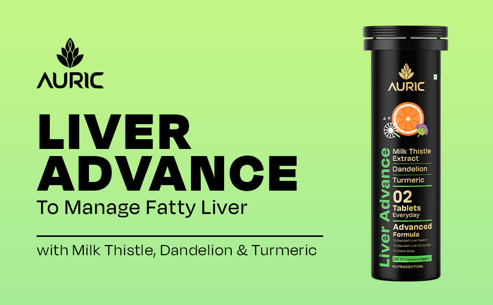 Auric Liver Advance Effervescent | 20 Tablets | Ayurveda Liver formulation | Clinically Researched with No Artificial colours or Sweeteners