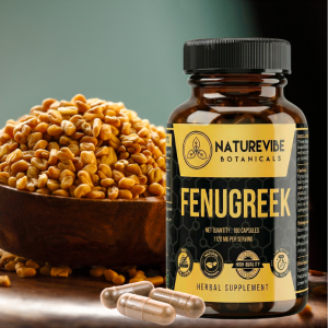 Fenugreek Capsules 180 Veg Capsules by Naturevibe Botanicals Methi Seed Powder Supplement | Herbal Source of Natural Antioxidants | Daily Wellness & Nutrition Support