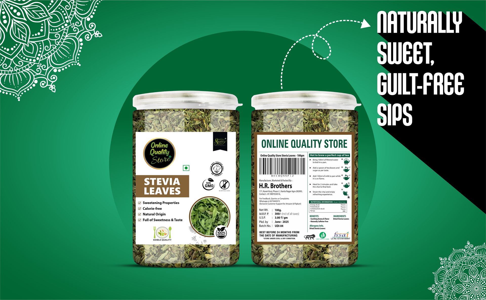 Online Quality Store Stevia Leaves 100g