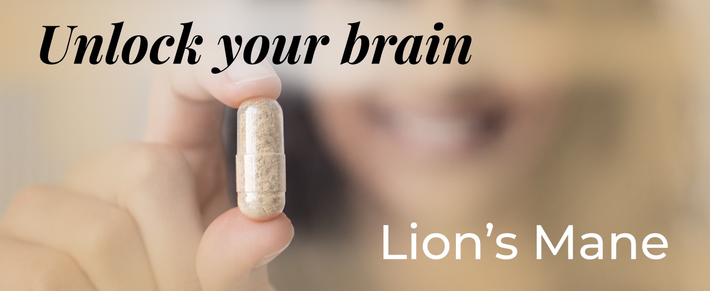 Rooted Active's Lion's Mane Mushroom for Brain Health Support - Mushroom Support for Focus & Memory Function - Immune & Nervous System Supplement | 60 Caps