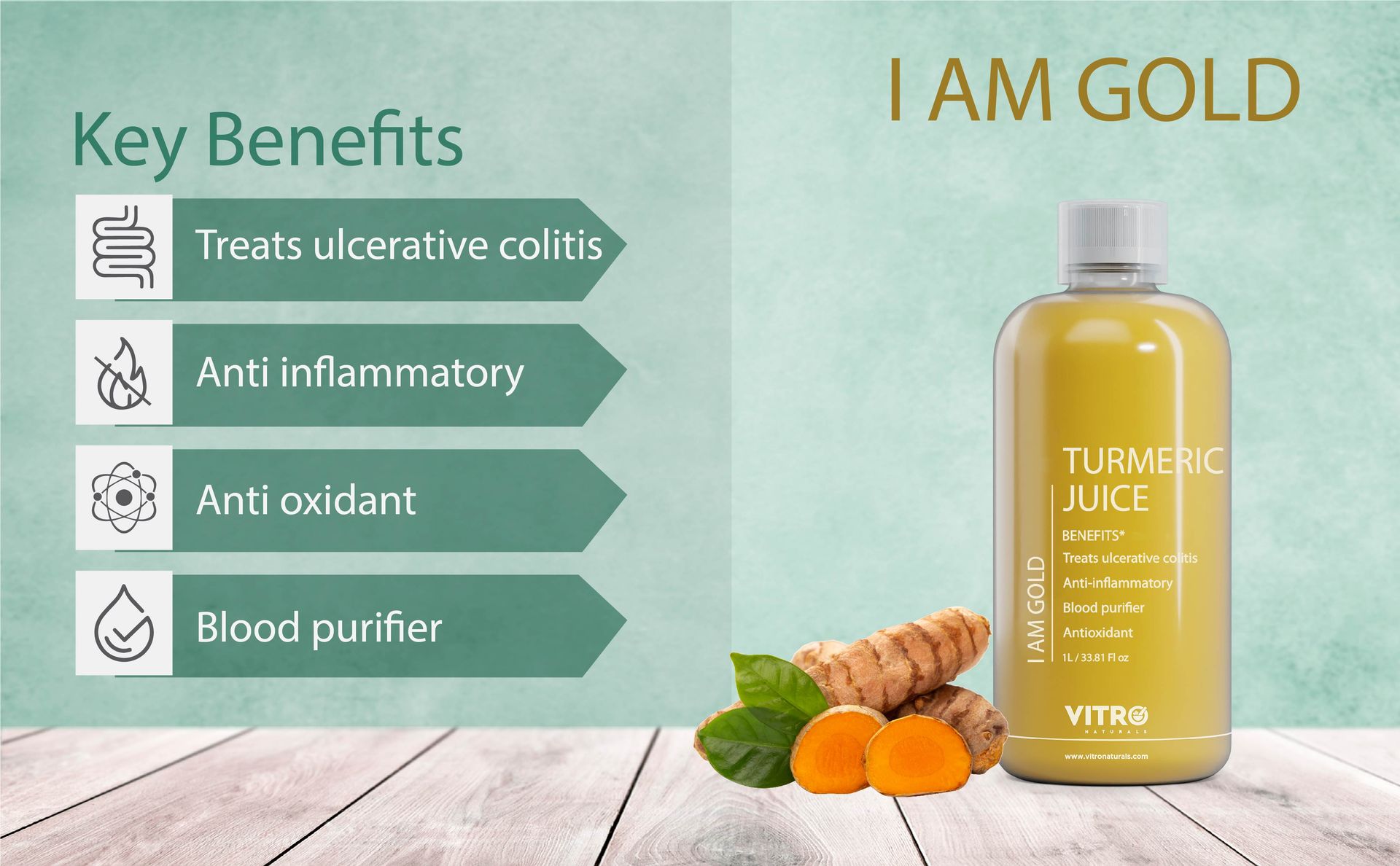 Vitro Turmeric Juice with Black Pepper 1Ltr | Liquid Curcumin Supplement for Joint Support, Inflammation & Immunity | kachi haldi,Fast Absorbing Alternative to Turmeric Capsules & Curcumin Tablets (1ltr)