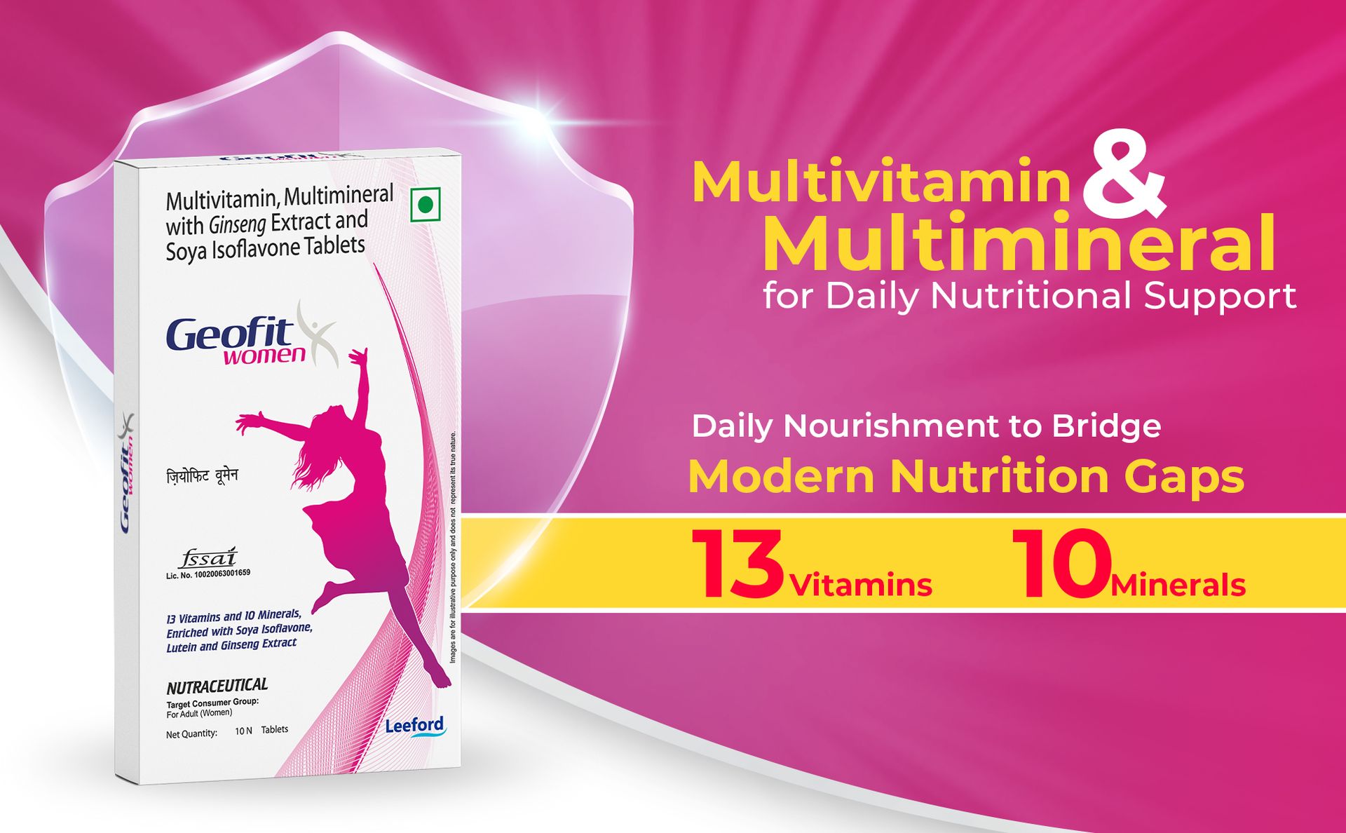 Geofit Multivitamin Tablets for Women, Pack of 3 (Each 10 Tablets)